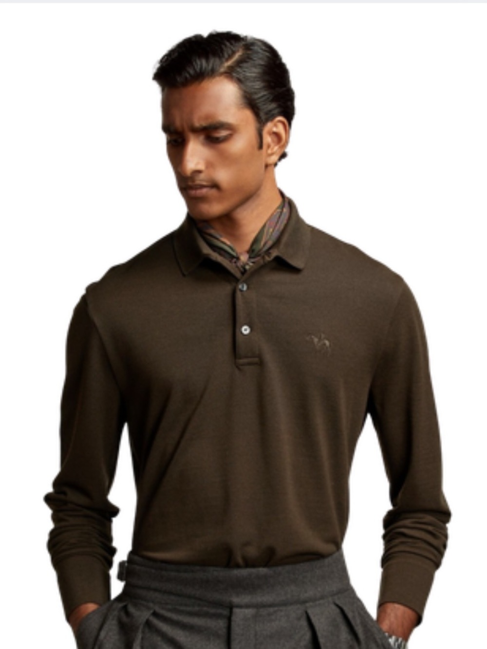 RALPH LAUREN PURPLE LABEL Men’s 100% Wool Long Sleeve Polo XL | Made in Italy